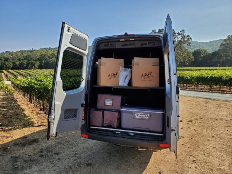 wine storage on a wine tour transportation
