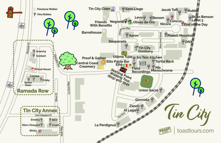 Tin City Map Paso Robles