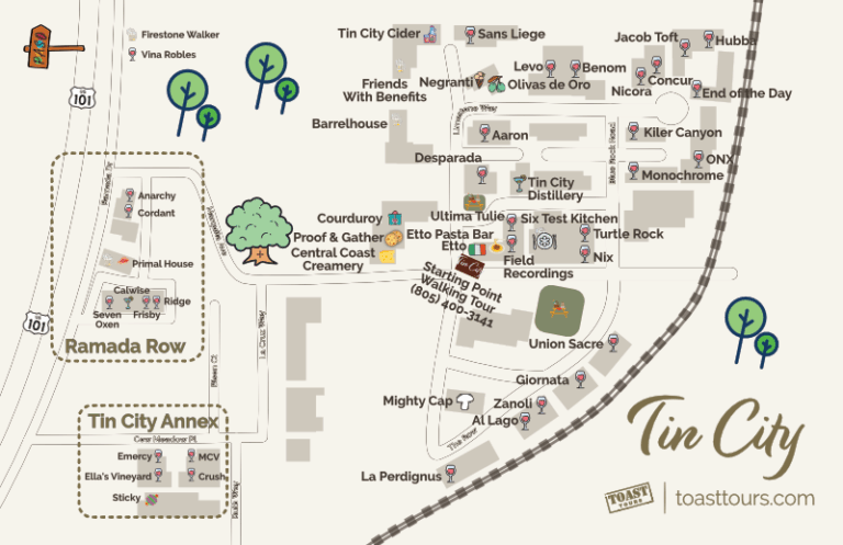 Tin City Map Paso Robles
