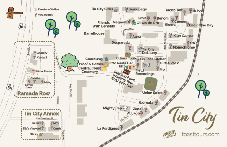 Tin City Map Paso Robles