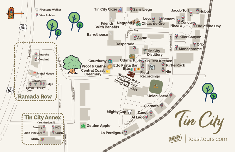 Tin City Map Paso Robles