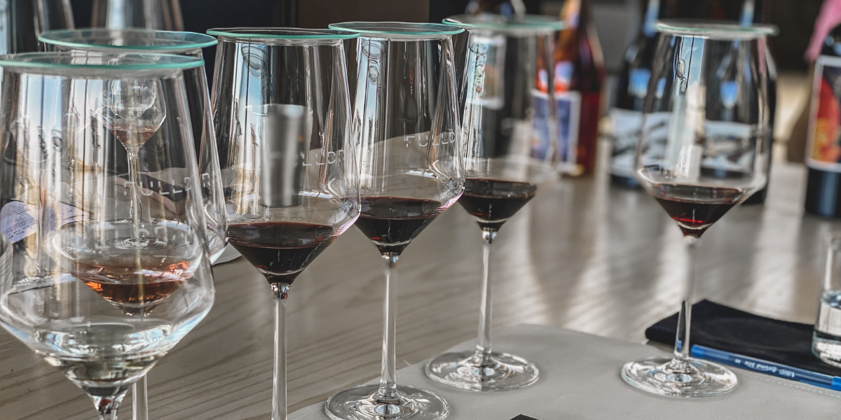 wine tasting glasses at paso robles winery