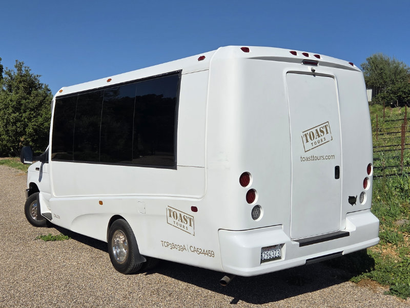 Shuttle bus from the rear