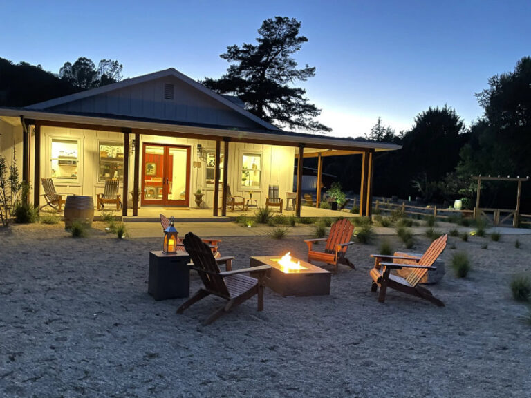 Farmhouse with fire pit