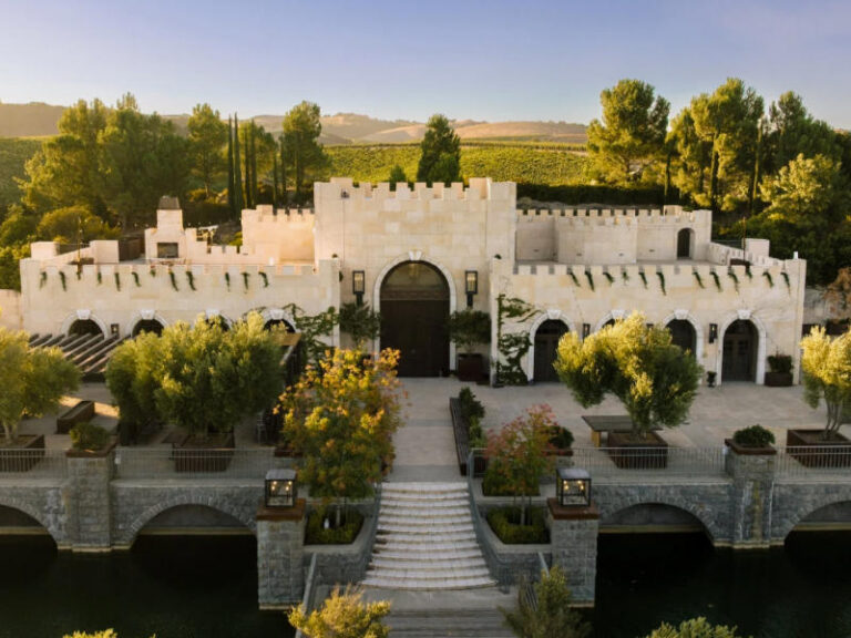 The AAnderson Castle Restaurant aerial shot n Paso Robles CA