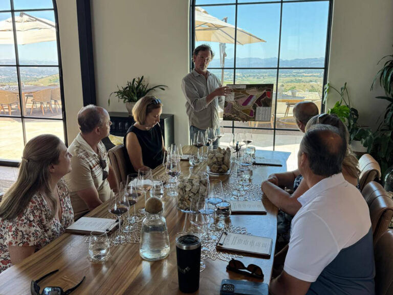 Winery Owner explaining the vineyard