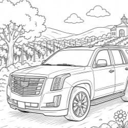 Coloring Page with SUV